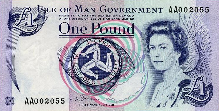 Front of Isle of Man p40c: 1 Pound from 1983