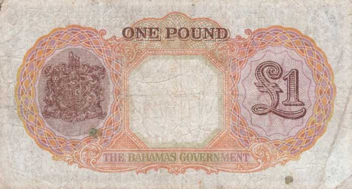 Back of Bahamas p11a: 1 Pound from 1936