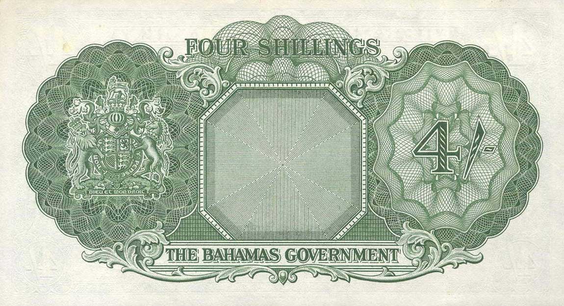 Back of Bahamas p13a: 4 Shillings from 1953