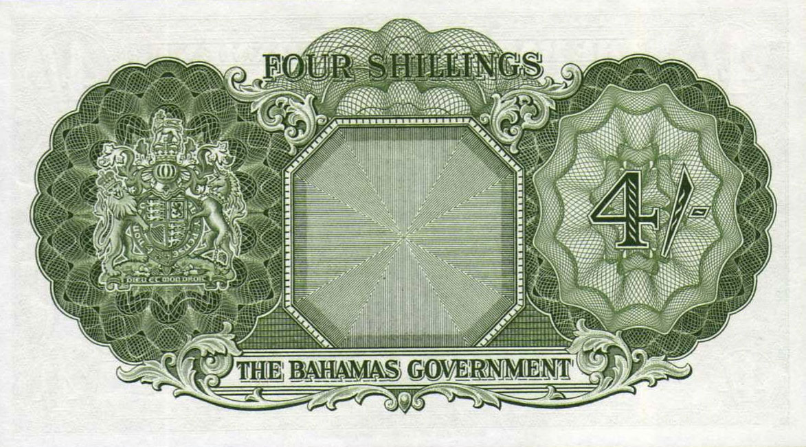 Back of Bahamas p13d: 4 Shillings from 1953