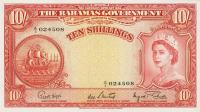 p14d from Bahamas: 10 Shillings from 1953