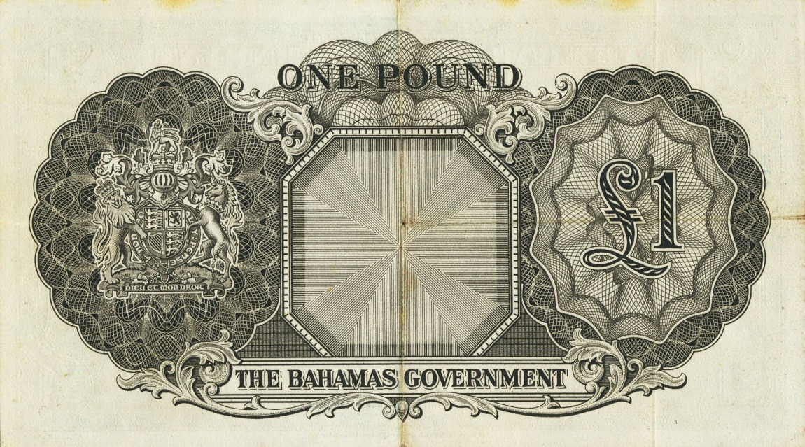 Back of Bahamas p15a: 1 Pound from 1953