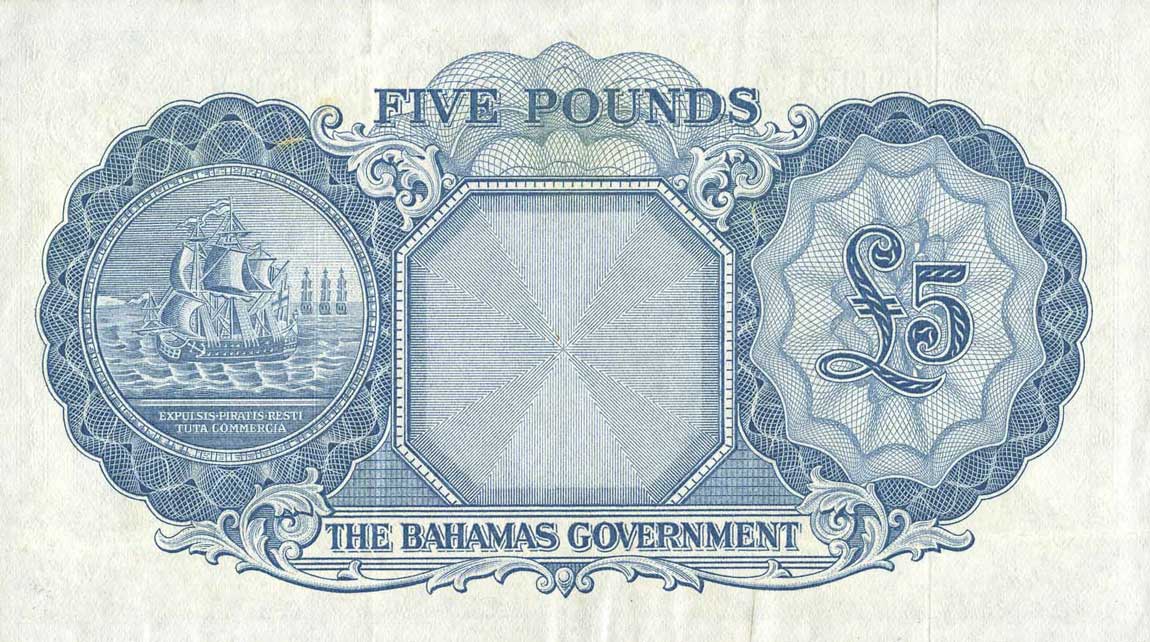 Back of Bahamas p16b: 5 Pounds from 1953