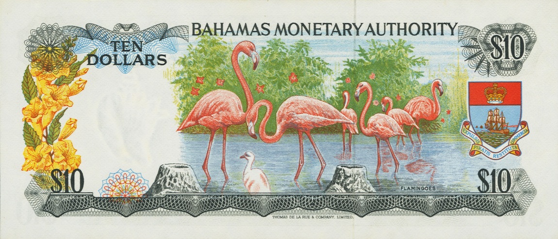 Back of Bahamas p30a: 10 Dollars from 1968