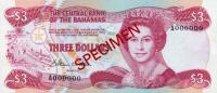 Gallery image for Bahamas p44s: 3 Dollars