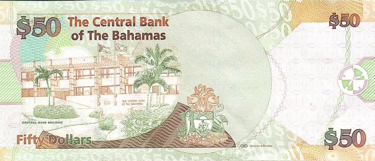 Back of Bahamas p74Ar: 20 Dollars from 2010