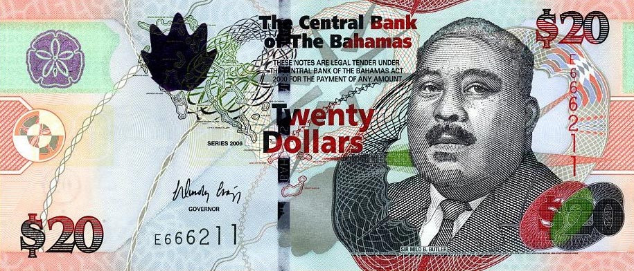 Front of Bahamas p74: 20 Dollars from 2006
