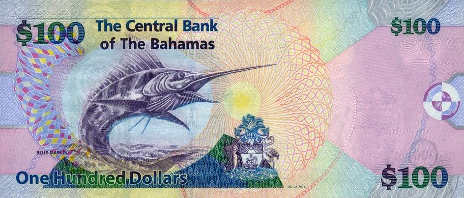 Back of Bahamas p76a: 100 Dollars from 2009