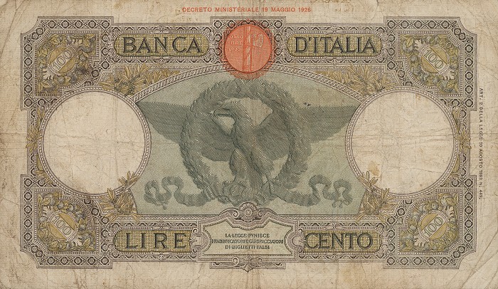 Back of Italian East Africa p2b: 100 Lire from 1939