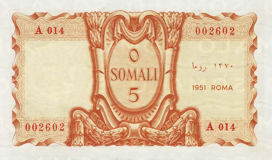 Back of Italian Somaliland p16: 5 Somali from 1951