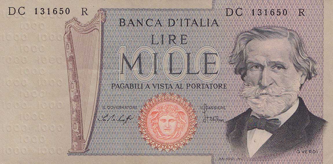 Front of Italy p101e: 1000 Lire from 1977
