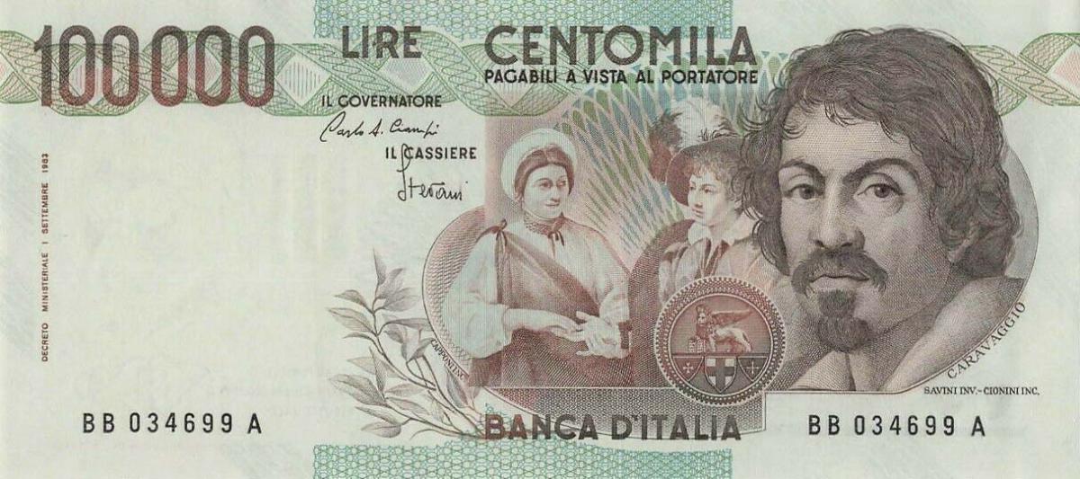 Front of Italy p110a: 100000 Lire from 1983