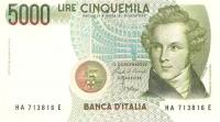p111a from Italy: 5000 Lire from 1985