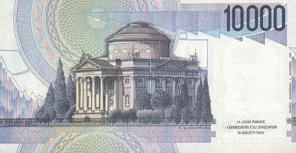 Back of Italy p112d: 10000 Lire from 1984