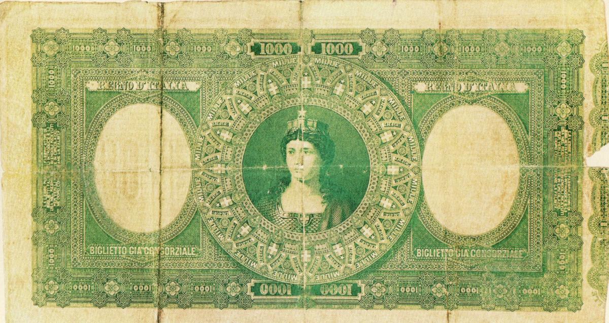 Back of Italy p17: 1000 Lire from 1881
