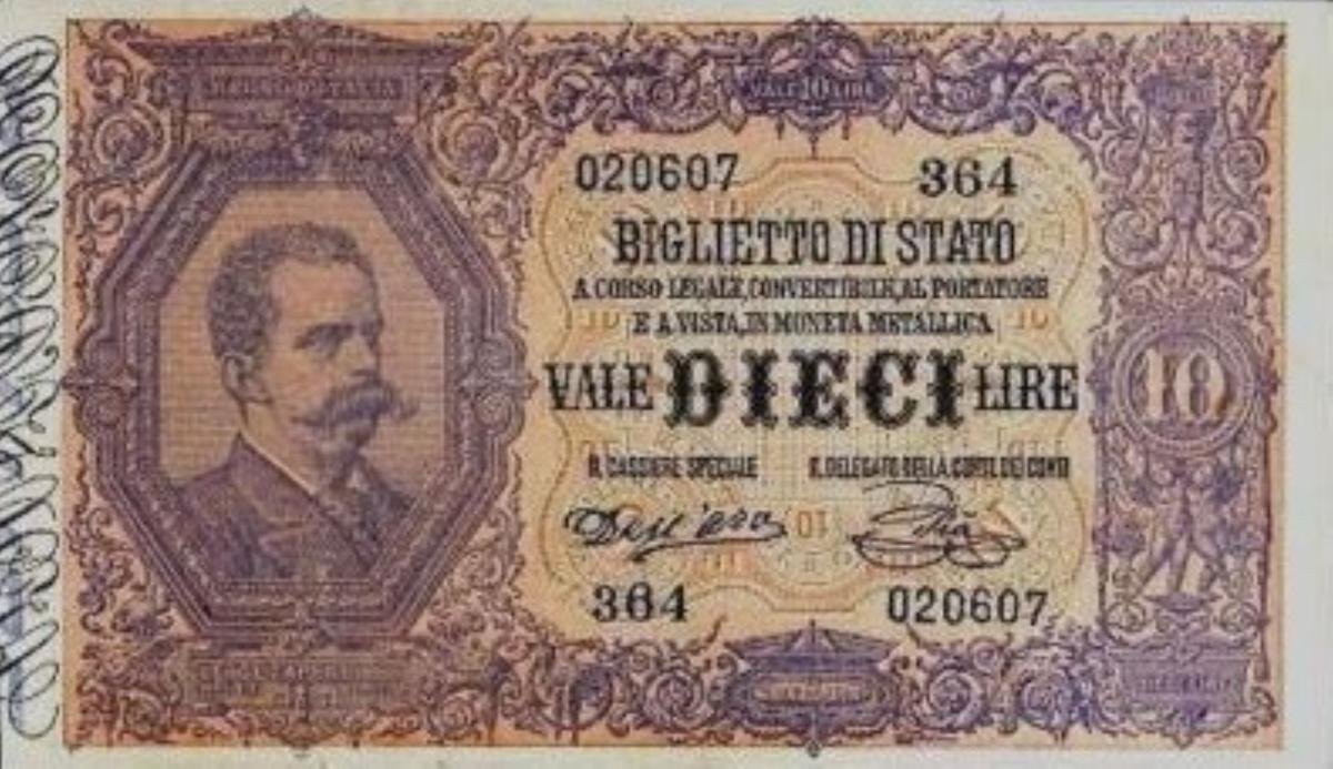 Front of Italy p20b: 10 Lire from 1889