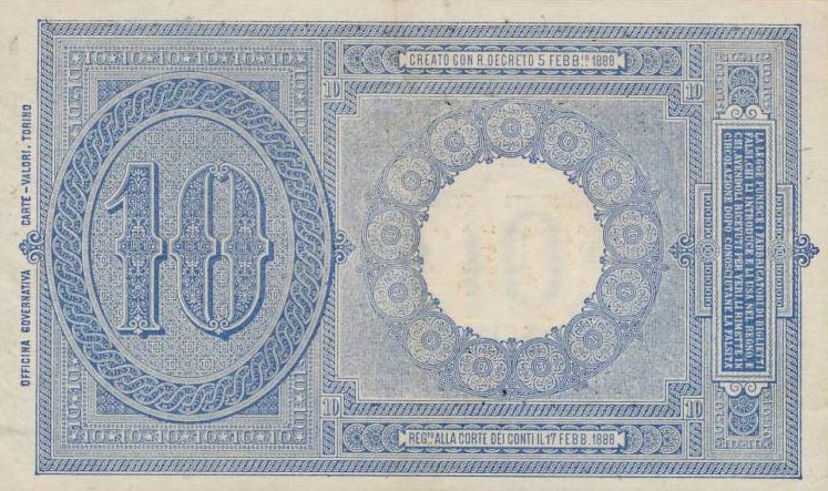 Back of Italy p20h: 10 Lire from 1923