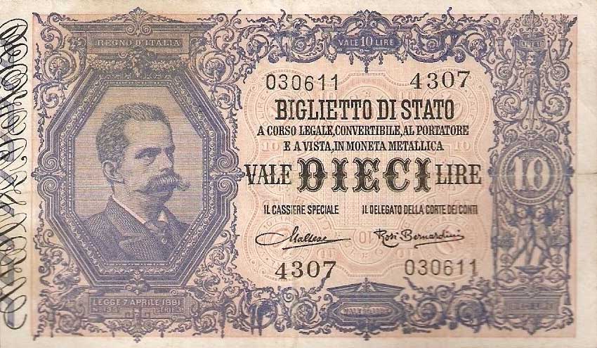 Front of Italy p20i: 10 Lire from 1925