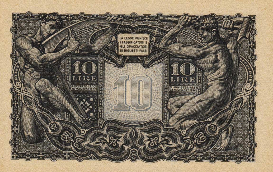 Back of Italy p32a: 10 Lire from 1944