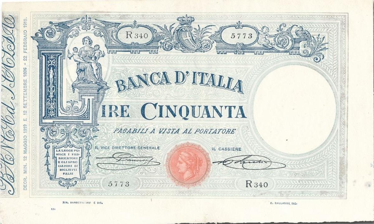 Front of Italy p38d: 50 Lire from 1919