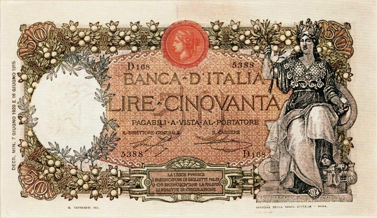 Front of Italy p43c: 50 Lire from 1919