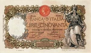 p43c from Italy: 50 Lire from 1919