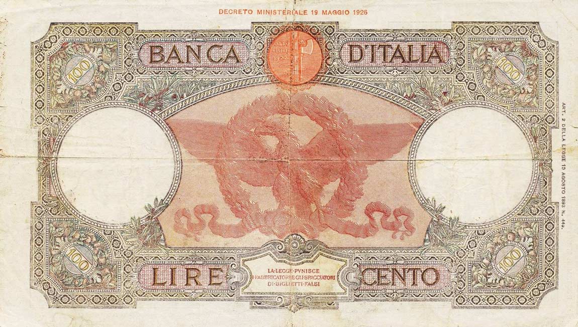 Back of Italy p60: 100 Lire from 1942