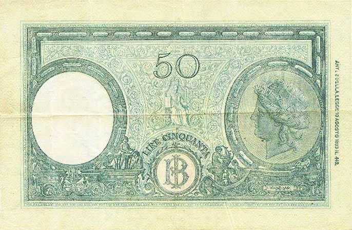 Back of Italy p65: 50 Lire from 1943