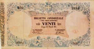 p6 from Italy: 20 Lire from 1874