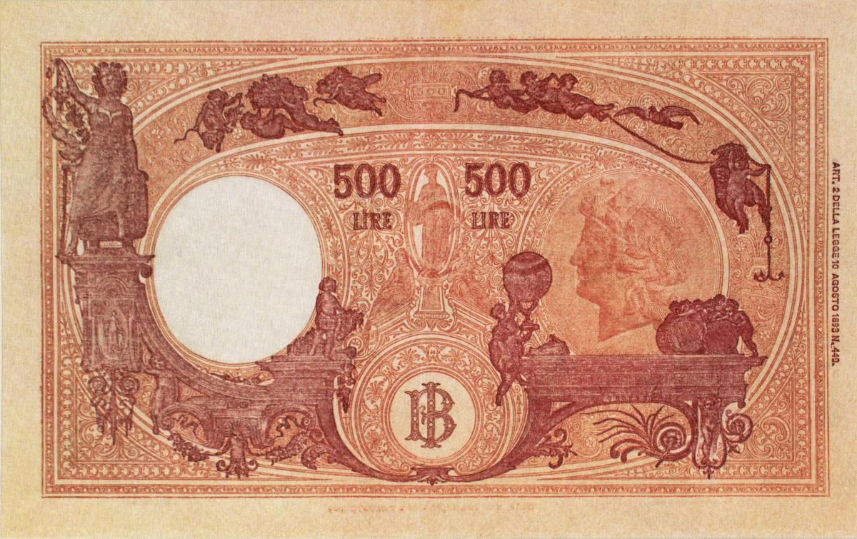 Back of Italy p70b: 500 Lire from 1944