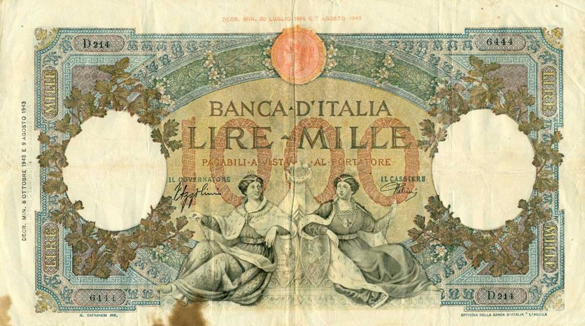 Front of Italy p73: 1000 Lire from 1943
