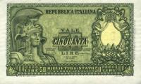 p91a from Italy: 50 Lire from 1951