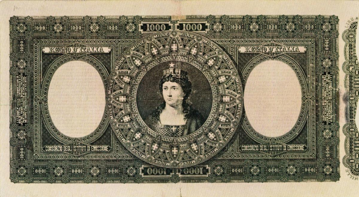 Back of Italy p9: 1000 Lire from 1874