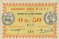 p1a from Ivory Coast: 0.5 Franc from 1917