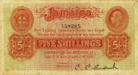 p28a from Jamaica: 5 Shillings from 1904