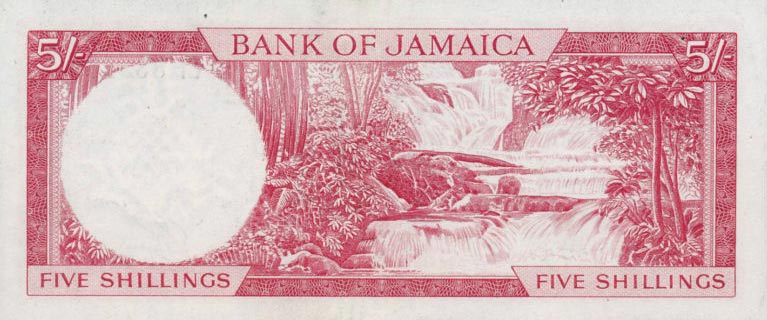 Back of Jamaica p49a: 5 Shillings from 1961