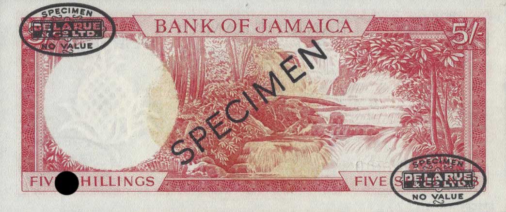 Back of Jamaica p49s: 5 Shillings from 1961