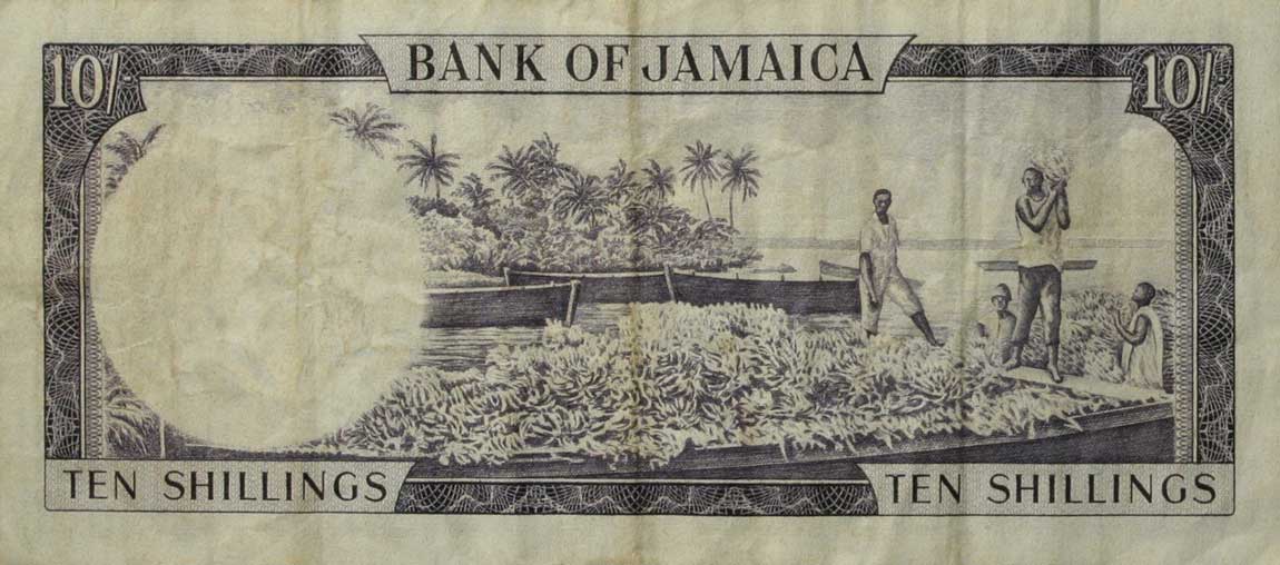 Back of Jamaica p51Ba: 10 Shillings from 1964