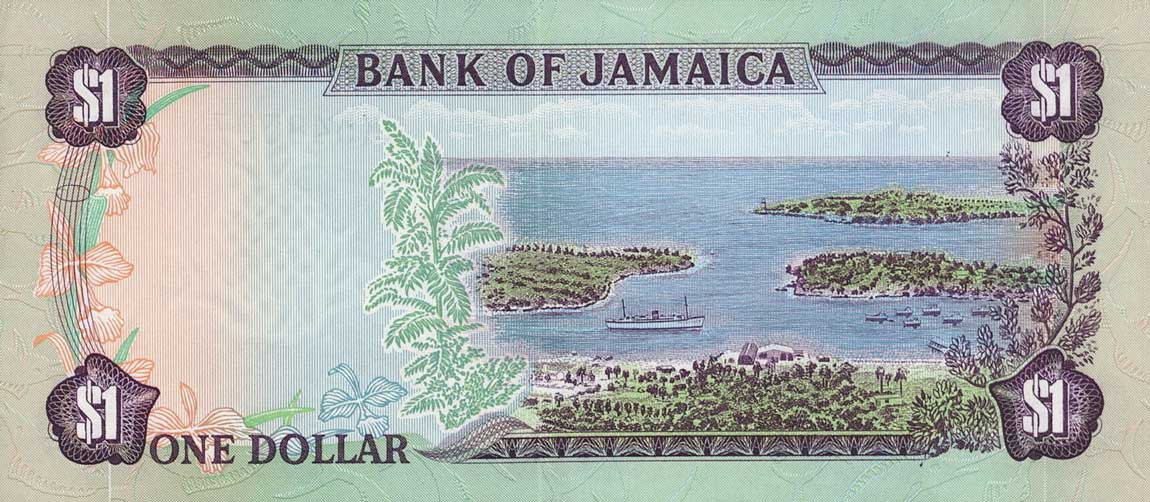 Back of Jamaica p59a: 1 Dollar from 1976