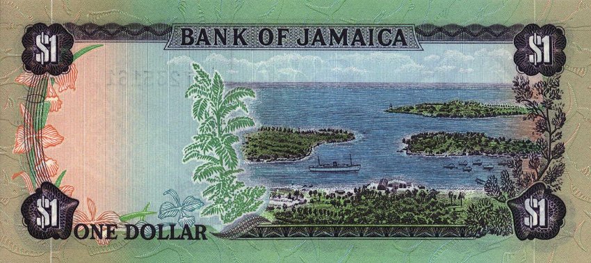 Back of Jamaica p59b: 1 Dollar from 1976