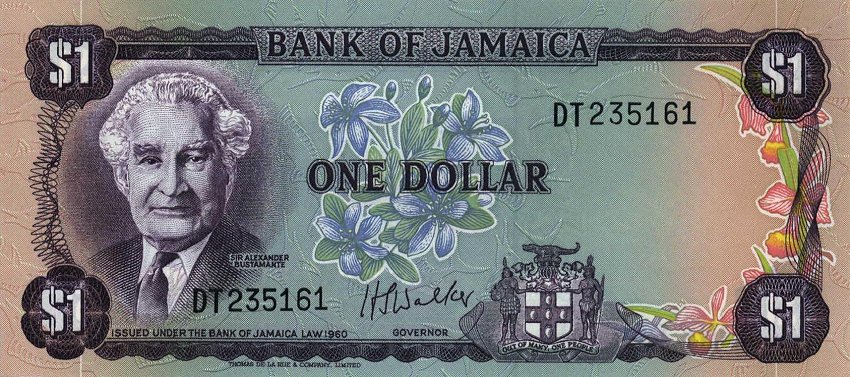 Front of Jamaica p59b: 1 Dollar from 1976