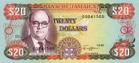 p72c from Jamaica: 20 Dollars from 1989