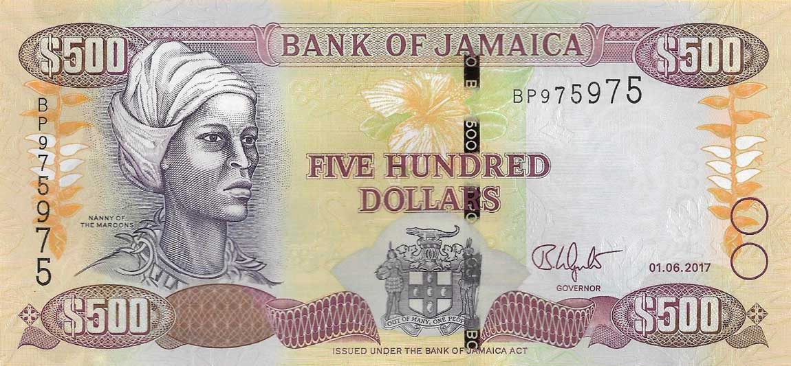 Front of Jamaica p85k: 500 Dollars from 2017