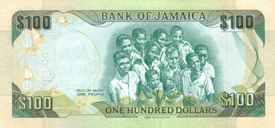 Back of Jamaica p90a: 100 Dollars from 2012