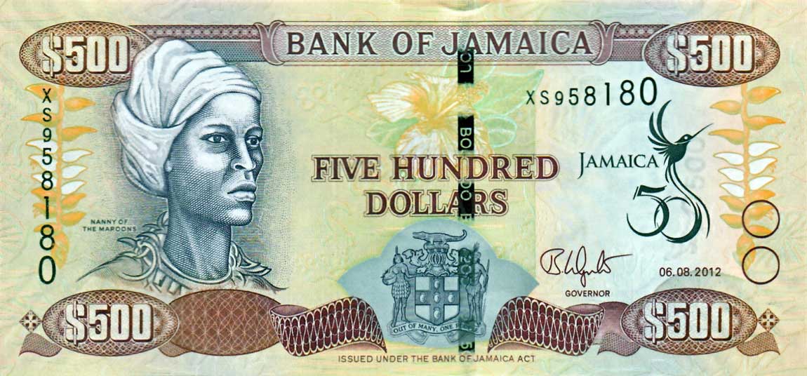 Front of Jamaica p91: 500 Dollars from 2012