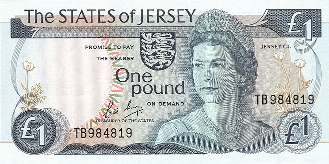 Front of Jersey p11b: 1 Pound from 1976
