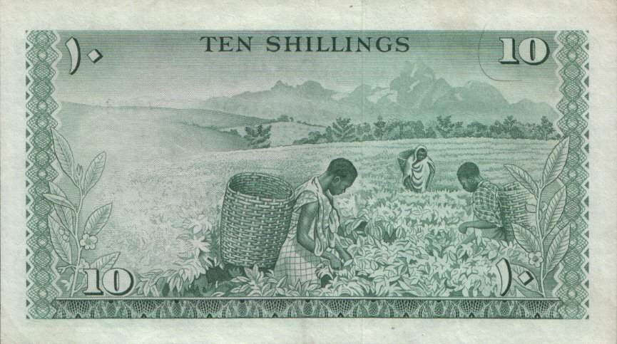 Back of Kenya p2a: 10 Shillings from 1966