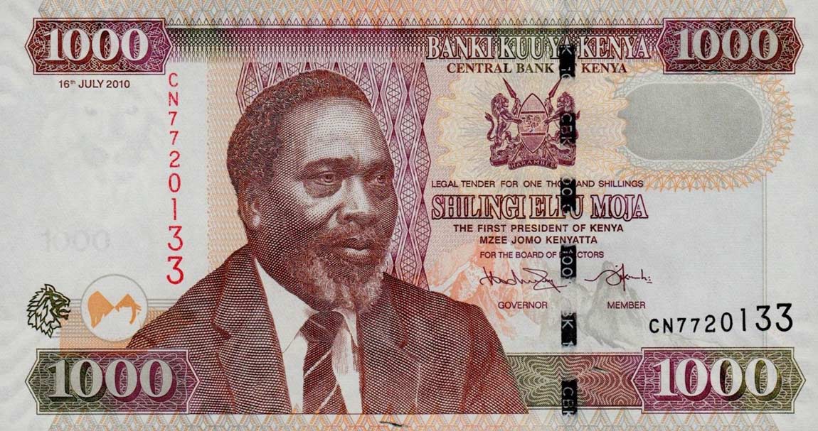 Front of Kenya p51e: 1000 Shillings from 2010