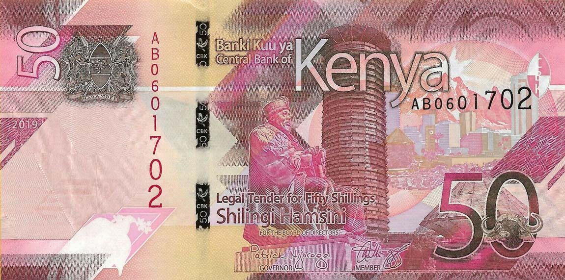 Front of Kenya p52: 50 Shillings from 2019