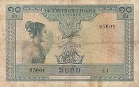 p10a from Laos: 10 Kip from 1962